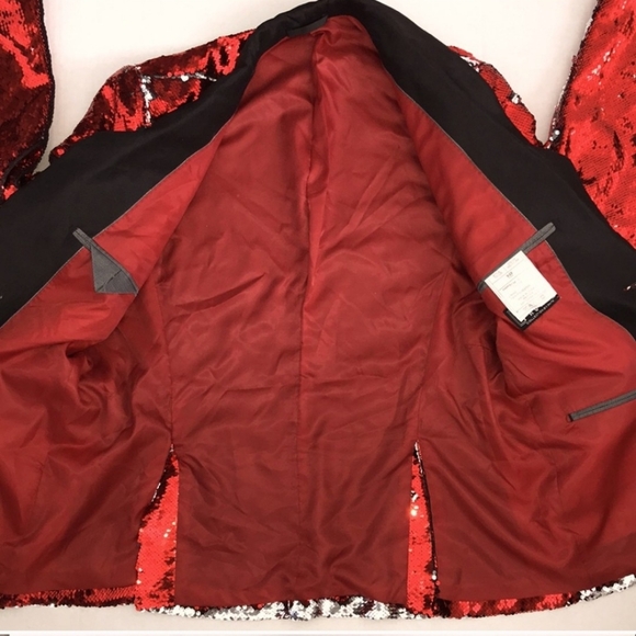 Pronti Collection by Phita Red (or Silver) Sequin Blazer - Picture 9 of 10